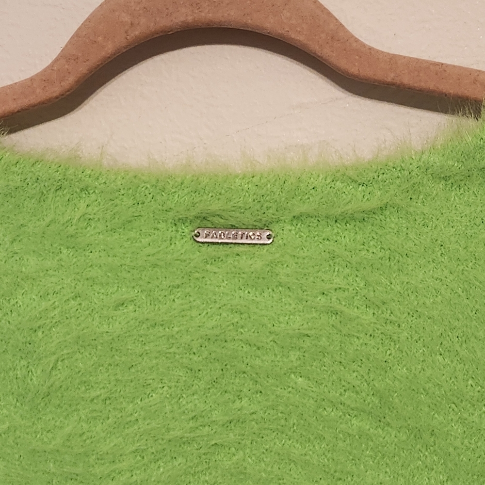 Fabletics Green Fuzzy Women's Sweater View 6